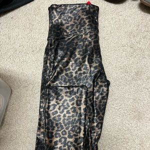 Spanx leopard faux leather leggings